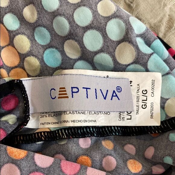 Captiva Bikini size Large Pink Orange Blue Top Only Pool Beach Resort Swimsuit - Picture 6 of 12